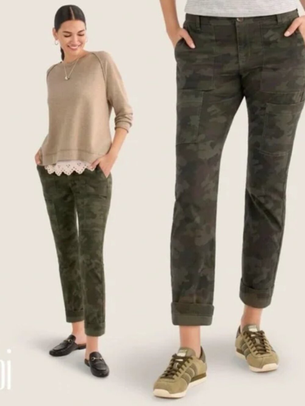 CAbi Amelia Olive Camouflage Pants 2025